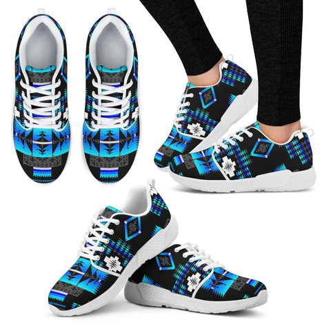 Seven Tribes Black and Blue Sopo Athletic Sneakers White Sole