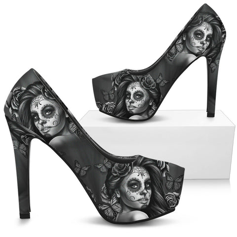 calavera heels black