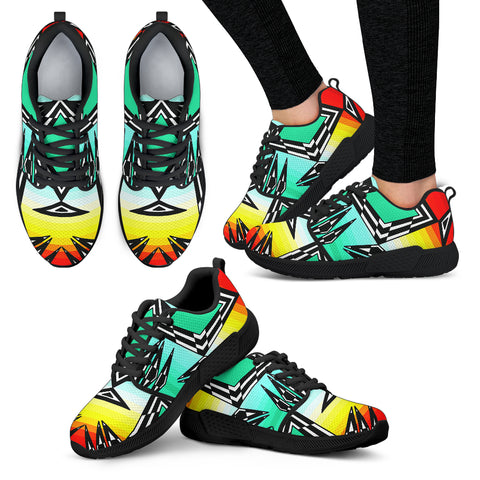 fire and turquoise gradient II Sopo Athletic Sneakers