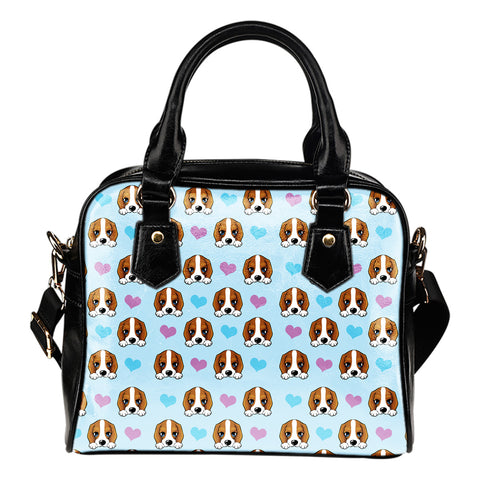 Dog Hearts Leather Shoulder Bag