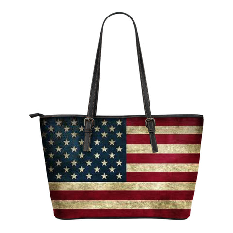 Small Leather Flag Tote Bag