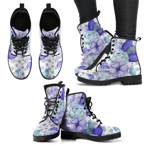 Winter Flowers Women's Leather Boots