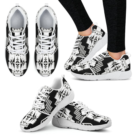 Seven Tribes Black with White Sopo Athletic Sneakers White Sole