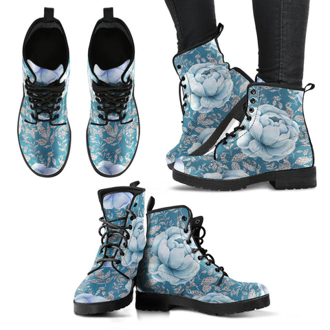 Winter Flowers Women's Leather Boots