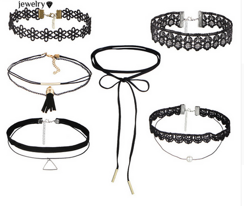 6 pcs. Set of Chokers and Necklaces for Women