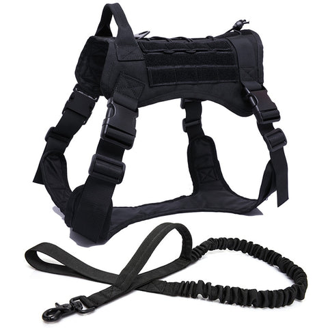 Tactical Dog Harness German Shepherd Pet Dog Harness Vest Nylon Bungee Dog Leash Harness For Small Large Dogs