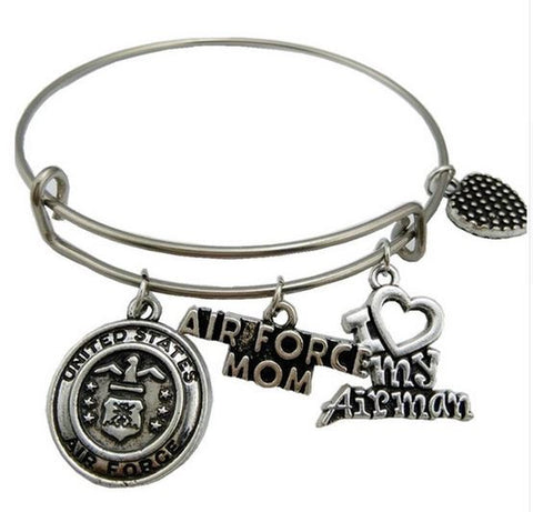 United States Air Force Mom Stainless Steel Bracelet