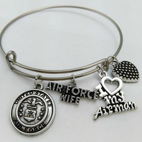 United States Air Force Wife Stainless Steel Bracelet