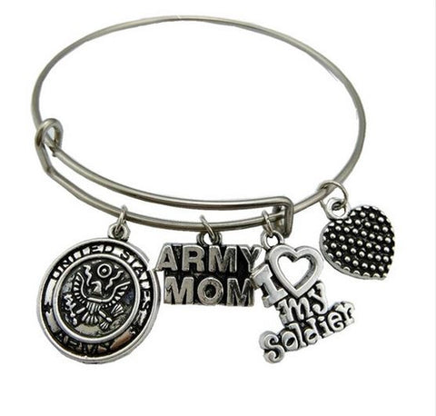 United States Army Mom Stainless Steel Bracelet