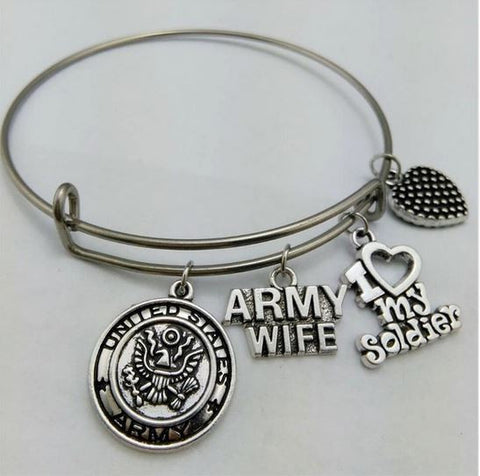 United Stated Army Wife Stainless Steel Bracelet