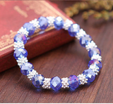 Bohemia Style Crystal Snow Silver Plated Bracelet