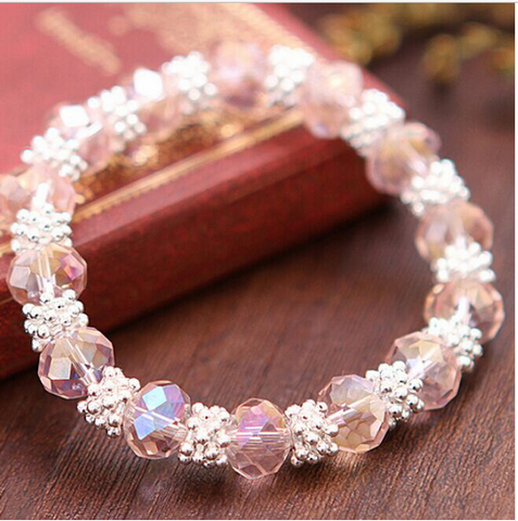 Bohemia Style Crystal Snow Silver Plated Bracelet