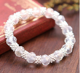 Bohemia Style Crystal Snow Silver Plated Bracelet