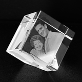 Beautiful and Different Personalized Cut Corner Crystal Cube.