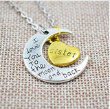 Family "I Love You To The Moon And Back" Silver Necklace