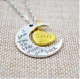 Family "I Love You To The Moon And Back" Silver Necklace