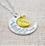 Family "I Love You To The Moon And Back" Silver Necklace