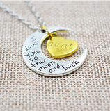 Family "I Love You To The Moon And Back" Silver Necklace
