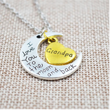 Family "I Love You To The Moon And Back" Silver Necklace