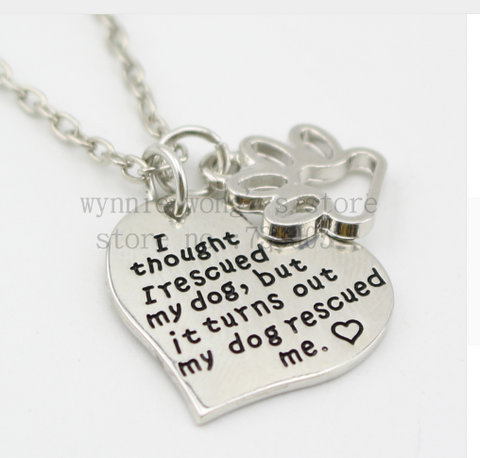 Pet Lover Dog Paw Pendant Necklace