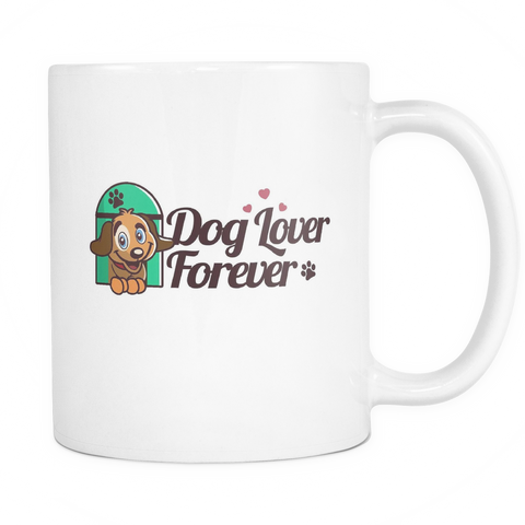 Dog Lover Forever Green in White Mug