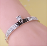 Luxurious Crystal Fine Jewelry Lock Lovers Bracelet