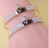 Luxurious Crystal Fine Jewelry Lock Lovers Bracelet