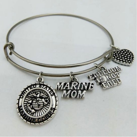 United States Marine Mom Stainless Steel Bracelet