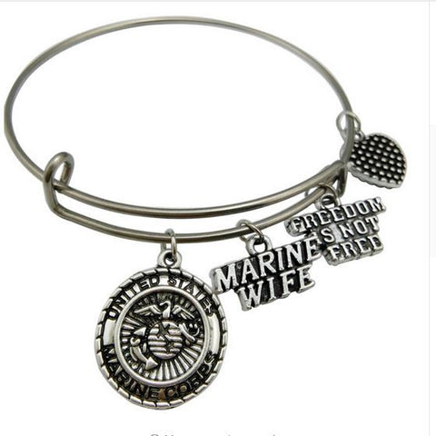 United States Marine Wife Stainless Steel Bracelet