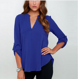 Sexy Women V-neck Chiffon Blouse