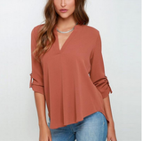 Sexy Women V-neck Chiffon Blouse