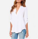 Sexy Women V-neck Chiffon Blouse