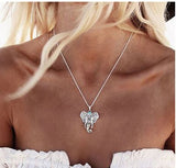 Vintage Silver Elephant Pendant Necklace