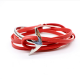 Fashion Jewelry PU Leather Men/Women Half Bend Anchor Bracelet