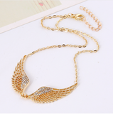 Gold/Silver Plated Angel Wing Crystal Necklace Choker Offer