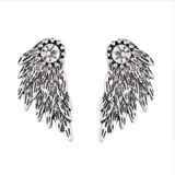 Women's Vintage Punk Angel Wings Alloy Crystal Earrings Offer