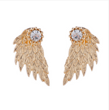 Women's Vintage Punk Angel Wings Alloy Crystal Earrings Offer