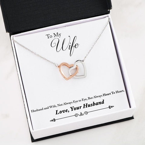 Husband to Wife-Heart-Interlocking Hearts Necklace