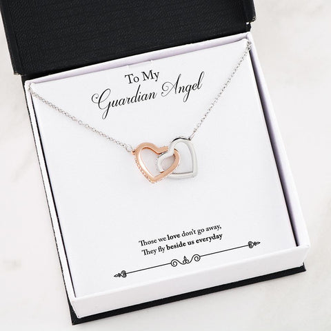 Remembrance-Guardian Angel- Interlocking Hearts Necklace