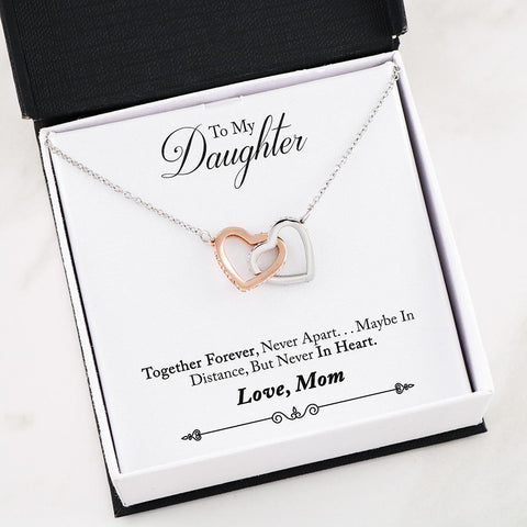Mom to Daughter- Forever- Interlocking Hearts Necklace