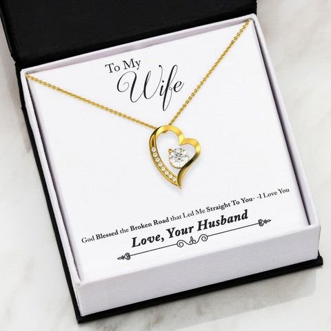 Husband to Wife-Broken Road- Forever Love  Necklace