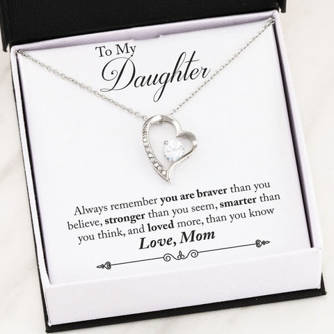 Mom to Daughter- Braver- Forever Love Necklace