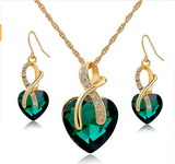 Austrian Crystal Necklace Earrings Set