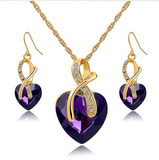 Austrian Crystal Necklace Earrings Set