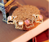 Lovely Baby Elephant Opal Stud Earrings