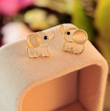 Lovely Baby Elephant Opal Stud Earrings