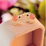 Lovely Baby Elephant Opal Stud Earrings Offer