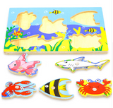 Baby Kid Wooden Magnetic Fishing Game & 3D Jigsaw Puzzle