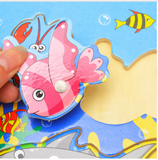 Baby Kid Wooden Magnetic Fishing Game & 3D Jigsaw Puzzle Offer