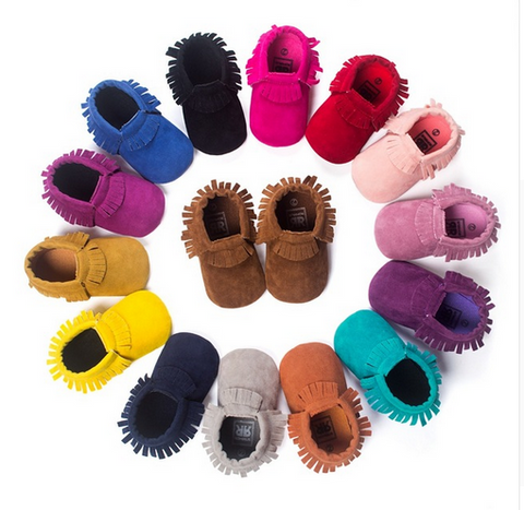 Suede Leather Newborn Baby Unisex Moccasins